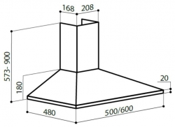 Каминная вытяжка LEX BASIC 600 inox